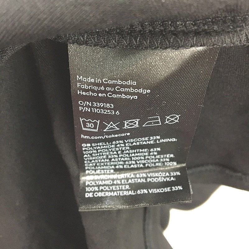 H&M LivaEco Sleeveless Ruched Side Black Midi Dress Ladies Size Small NEW