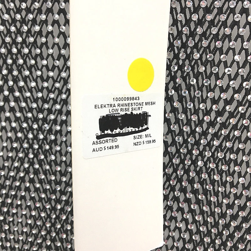 Alice in the eve Elektra Rhinestone Mesh Low Rise Skirt Ladies Size M/L NEW