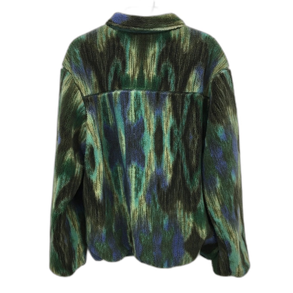 Insight Abstract Green Polar Fleece Quarter Zip Jumper Mens Size Small NEW