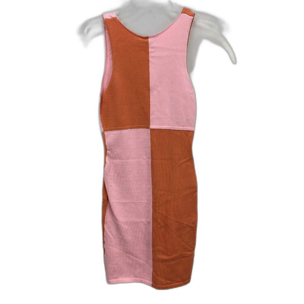 Princess Polly Sienna Block Pink Knit Mini Dress Ladies Size AU 10 Tall NEW