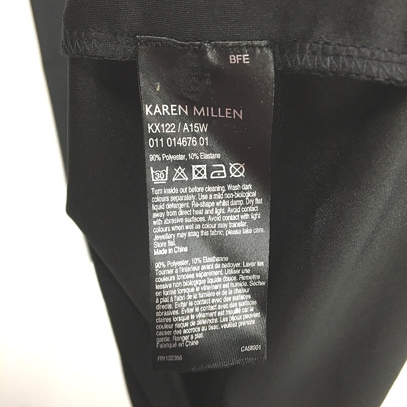 Karen Millen Cable Knit Crewneck Longsleeve Black Midi Dress Ladies Size Large