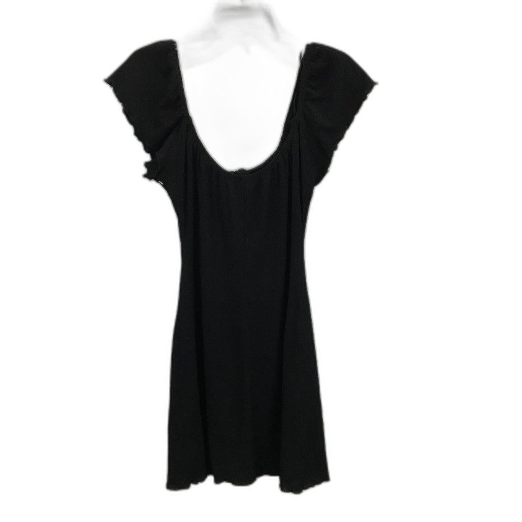 TopShop Off Shoulder Flutter Sleeves Ribbed Black Mini Dress Ladies Size AU 10