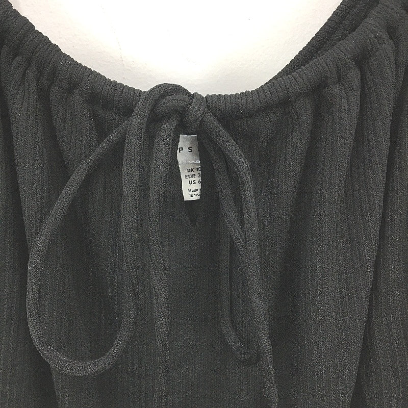 TopShop Off Shoulder Flutter Sleeves Ribbed Black Mini Dress Ladies Size AU 10