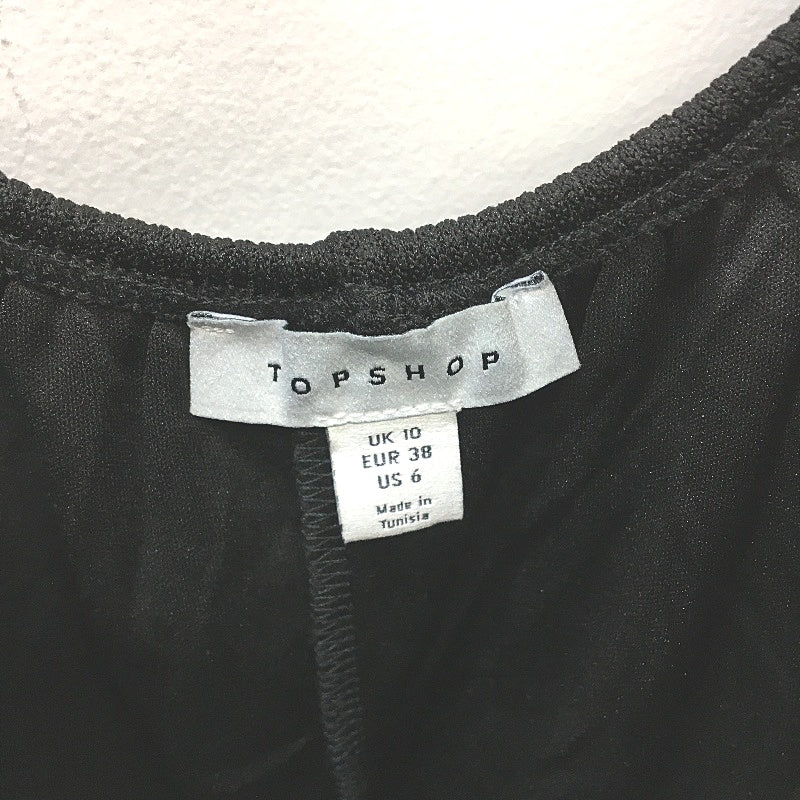 TopShop Off Shoulder Flutter Sleeves Ribbed Black Mini Dress Ladies Size AU 10