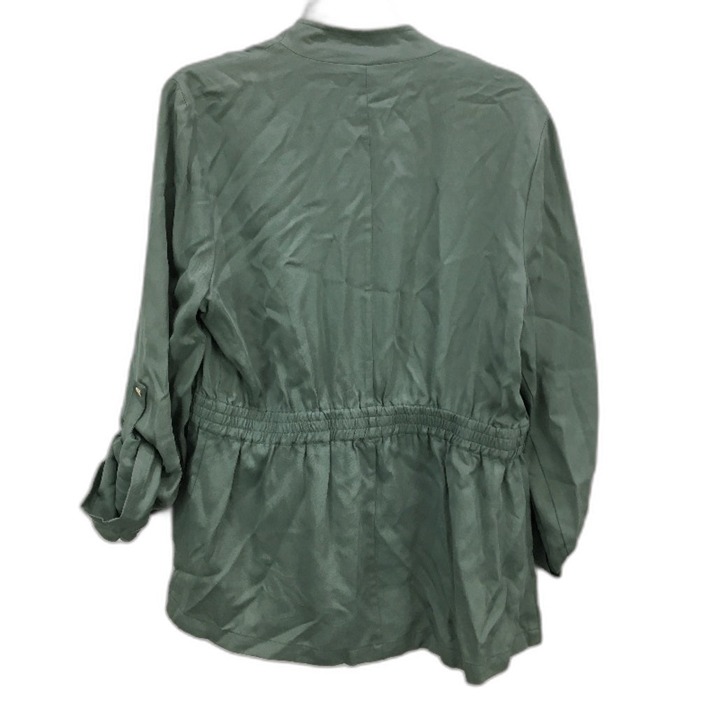 Forever New Camille Waterfall Slip On Green Eco Jacket Ladies Size AU 14