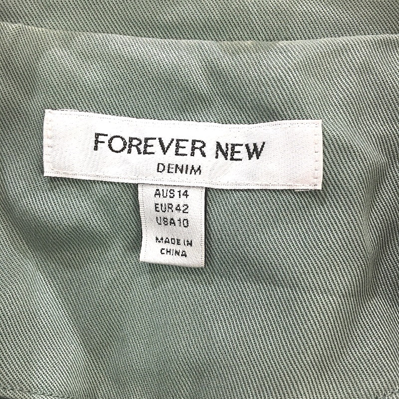 Forever New Camille Waterfall Slip On Green Eco Jacket Ladies Size AU 14