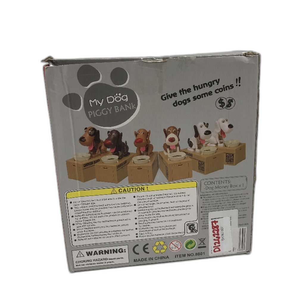 My Dog Piggy Bank Brown and White Doggy Automatic Electric Coin Box DEMO