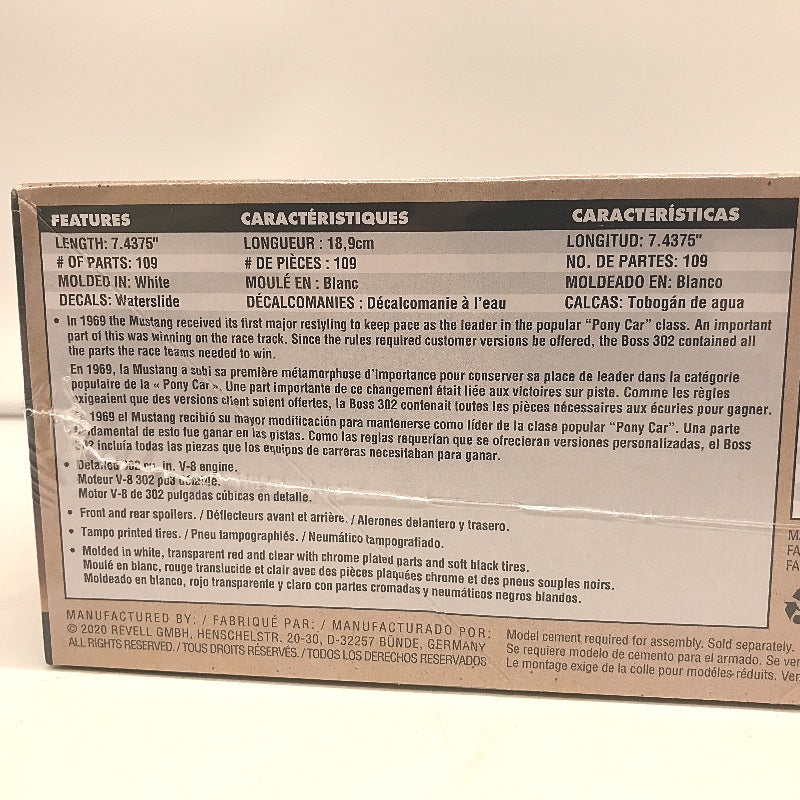 Revell 85-4313 1:25 Scale 1969 Boss 302 Mustang Level 4 Model Plastic Kit NEW