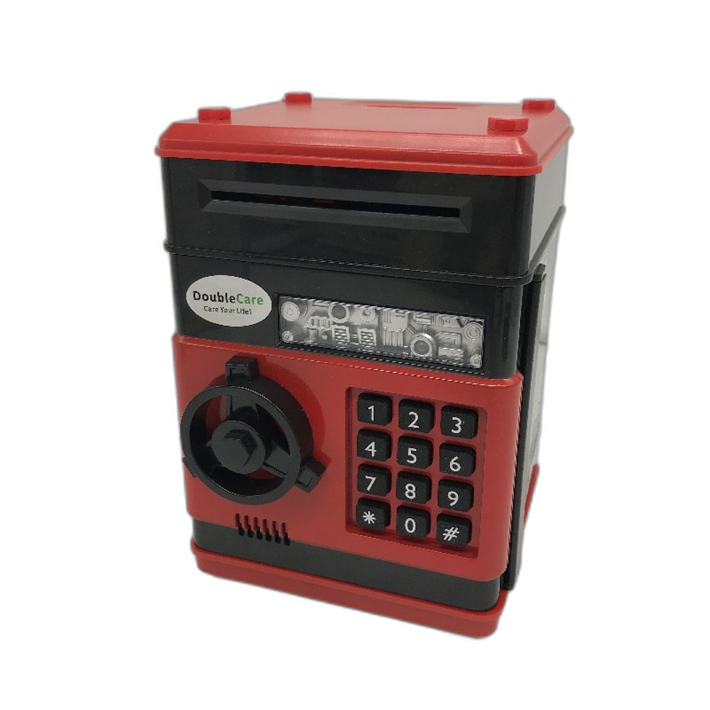 Kid's Electronic Password Protected Black Piggy Bank Safe Locker NEW