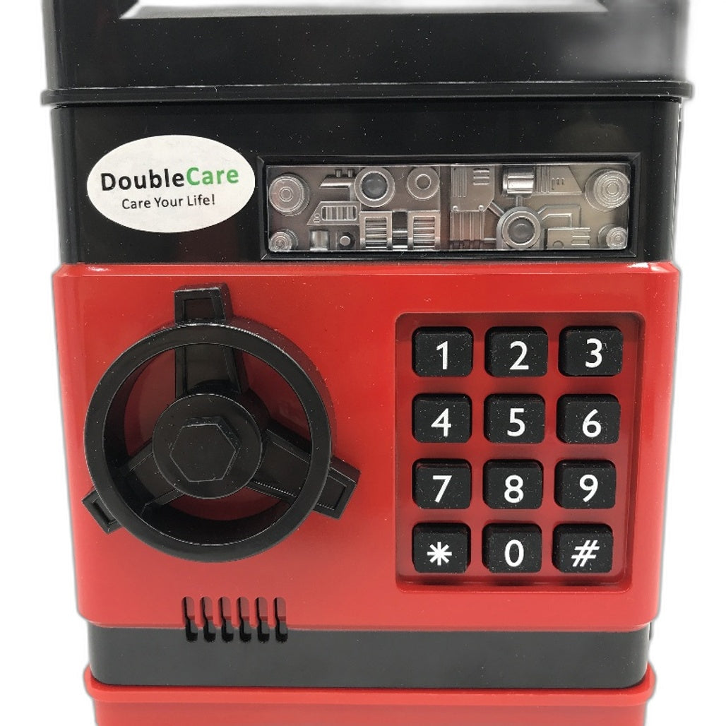 Kid's Electronic Password Protected Black Piggy Bank Safe Locker NEW