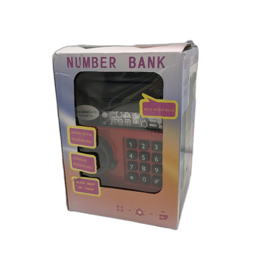 Kid's Electronic Password Protected Black Piggy Bank Safe Locker NEW