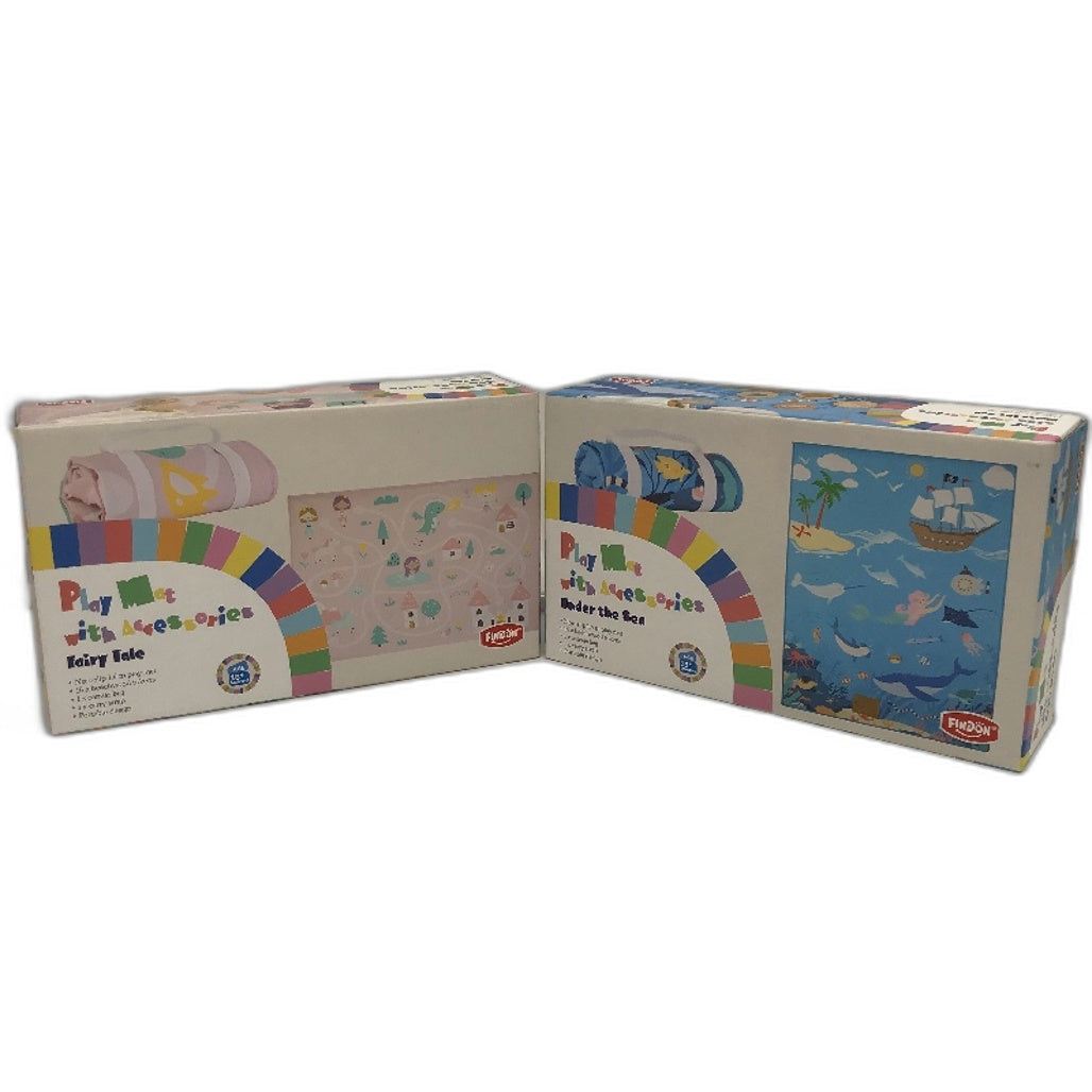 Findon 2pk Fairy Tale and Under The Sea Play Mats with Accessories 1.4mx1m NEW