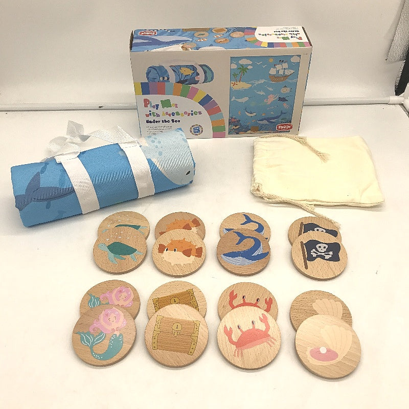 Findon 2pk Fairy Tale and Under The Sea Play Mats with Accessories 1.4mx1m NEW