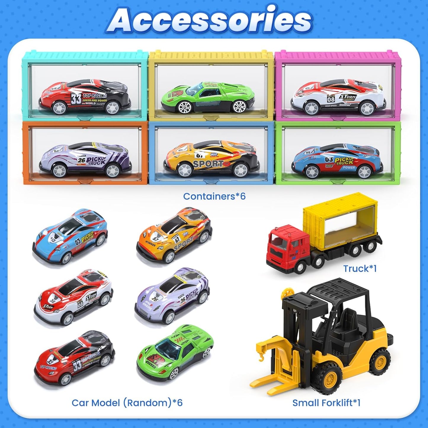 Cute Stone 2 in 1 Car Transport and Cargo Ship Light Up with Sound Toy Set NEW