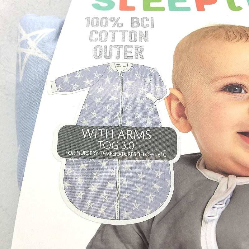 Baby Sleeptime Blue Star Sleeping Bag with Arms Size 0/1 6-8 Months 3.0 TOG NEW