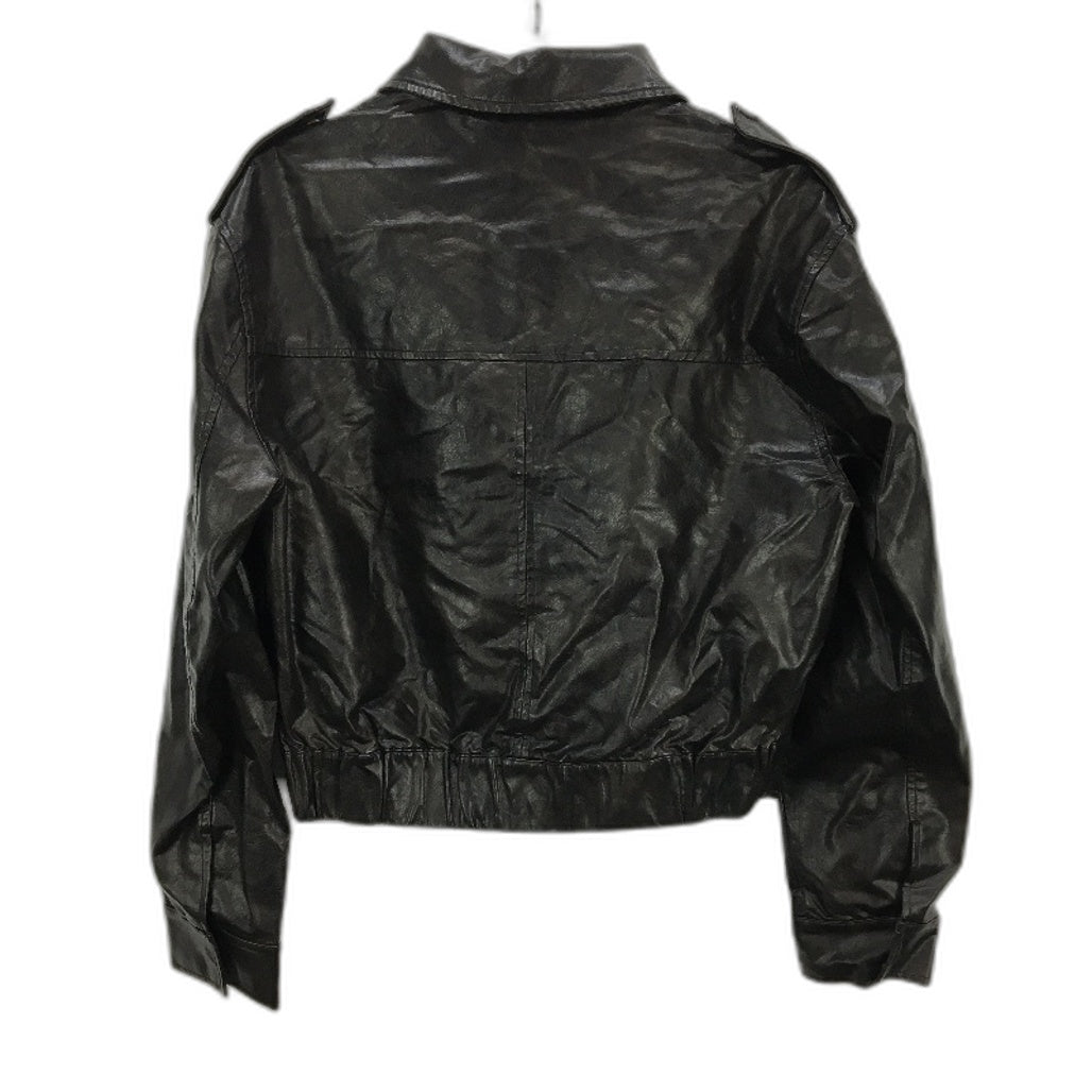 Lioness Eighties Vegan Leather Black Bomber Jacket Ladies Size XS NEW