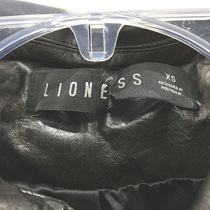 Lioness Eighties Vegan Leather Black Bomber Jacket Ladies Size XS NEW