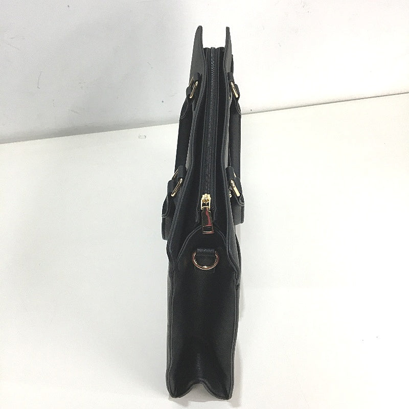 Professional Black Leather Look 15.6 Inch Laptop Bag Zip Up Work Tote NEW