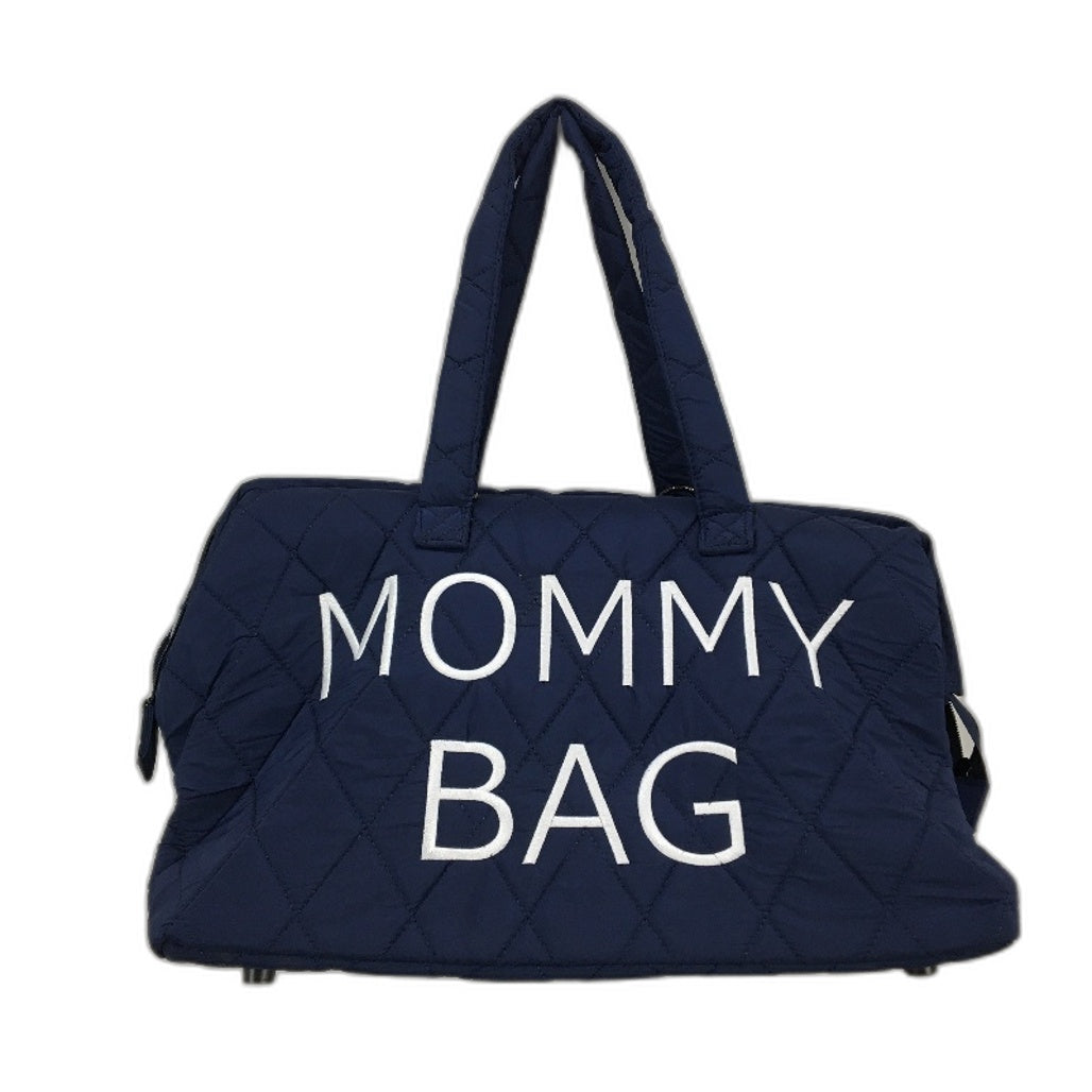 Ssumght 5 Piece Navy Mommy Logo Quilted Diaper Bag Pacifier Mat & Purses NEW