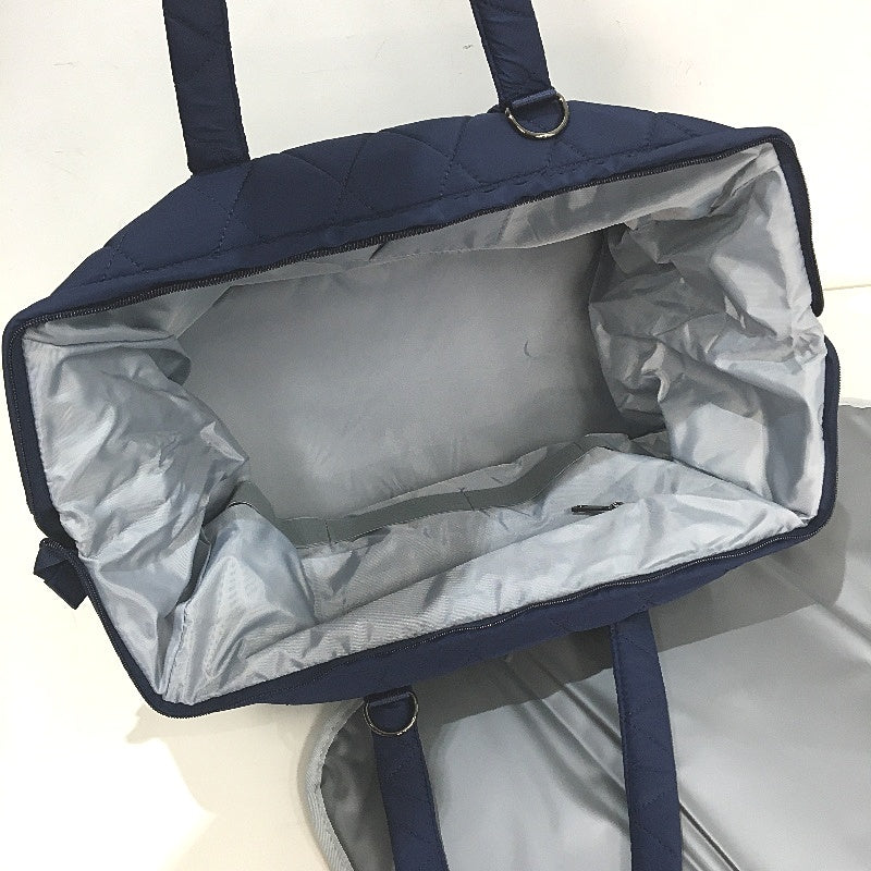 Ssumght 5 Piece Navy Mommy Logo Quilted Diaper Bag Pacifier Mat & Purses NEW