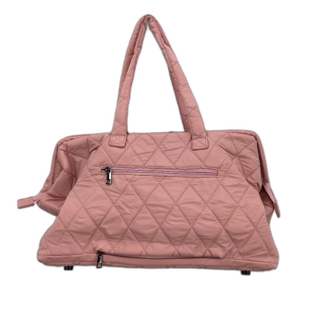 Ssumght 5 Piece Pink Mommy Logo Quilted Diaper Bag Pacifier Mat & Purses NEW