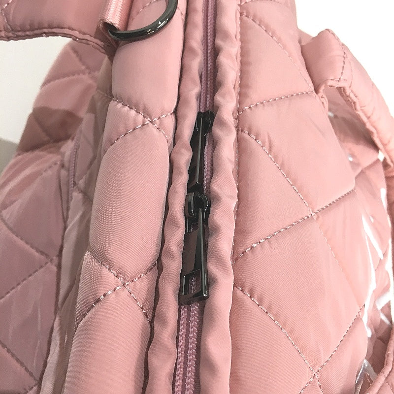 Ssumght 5 Piece Pink Mommy Logo Quilted Diaper Bag Pacifier Mat & Purses NEW