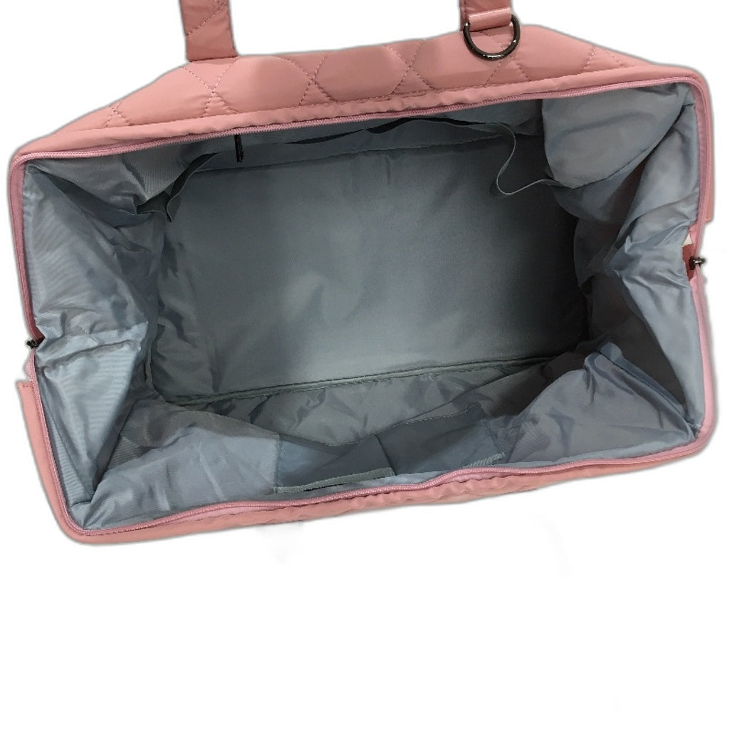 Ssumght 5 Piece Pink Mommy Logo Quilted Diaper Bag Pacifier Mat & Purses NEW