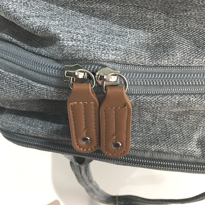 Iniuniu Grey Diaper Backpack Muti Compartment With Matching Pouch NEW