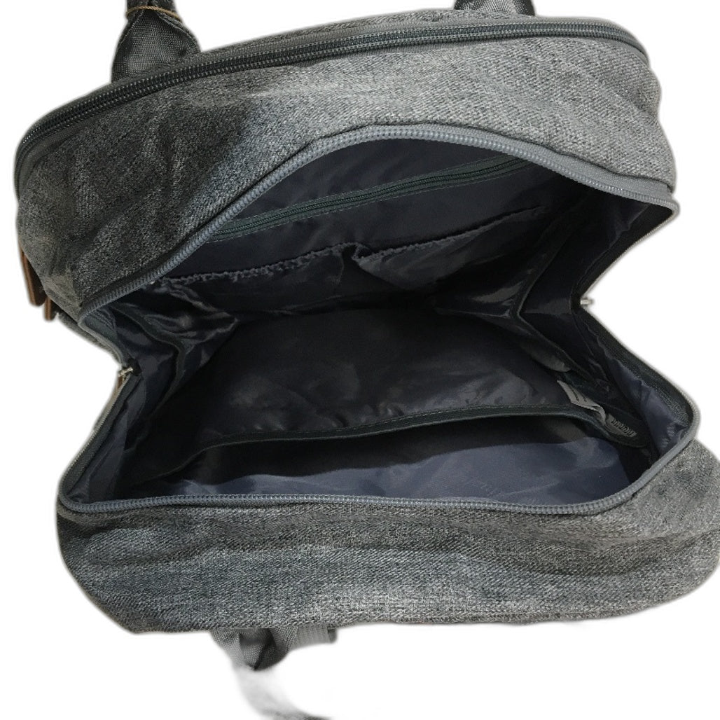 Iniuniu Grey Diaper Backpack Muti Compartment With Matching Pouch NEW