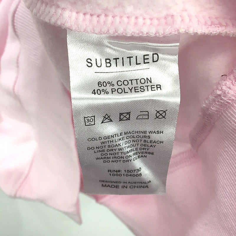 Subtitled Originals Soft Pink Classic Fleece Crew Neck Jumper Unisex Sze XXL NEW