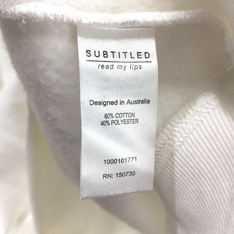 Subtitled Originals White Classic Fleece Crew Neck Jumper Unisex Size XXL NEW