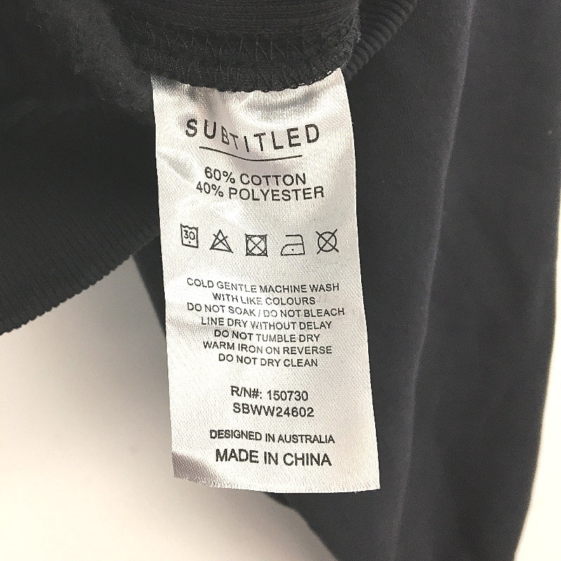 Subtitled Originals Charcoal Hooded Crop Short Zip Up Jumper Ladies Size L NEW