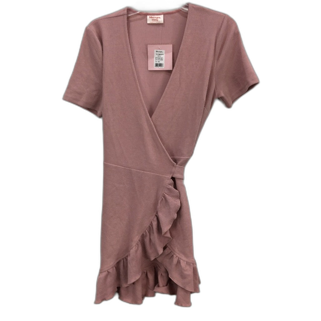 Showpo Blush Pink Short Sleeve Wrap This Is Happening Dress Ladies Size 8 NEW