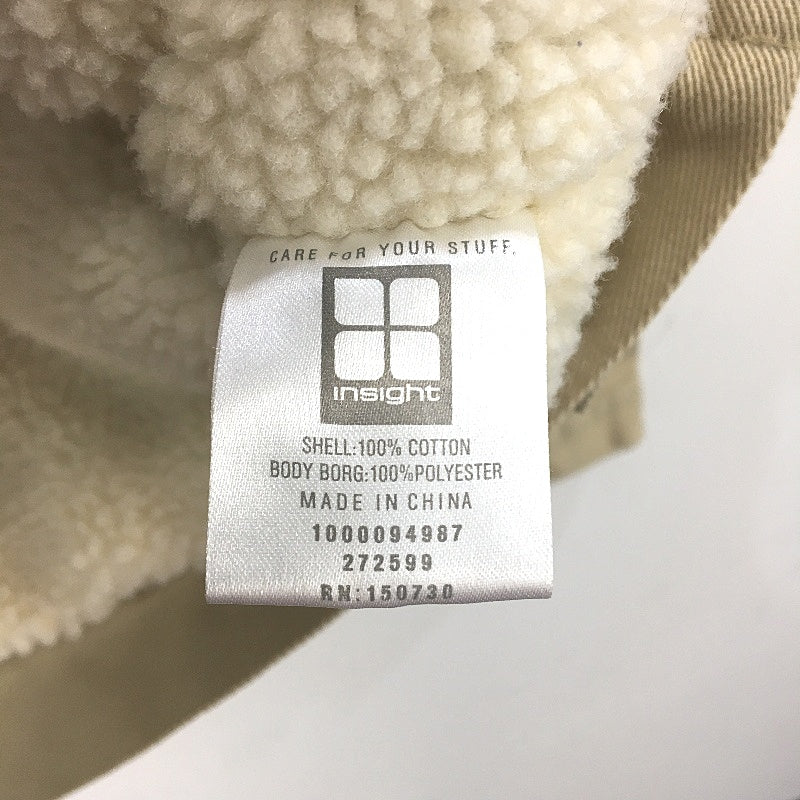 Insight Khaki Stone Faux Wool Lined Denim Jacket Mens Size M NEW