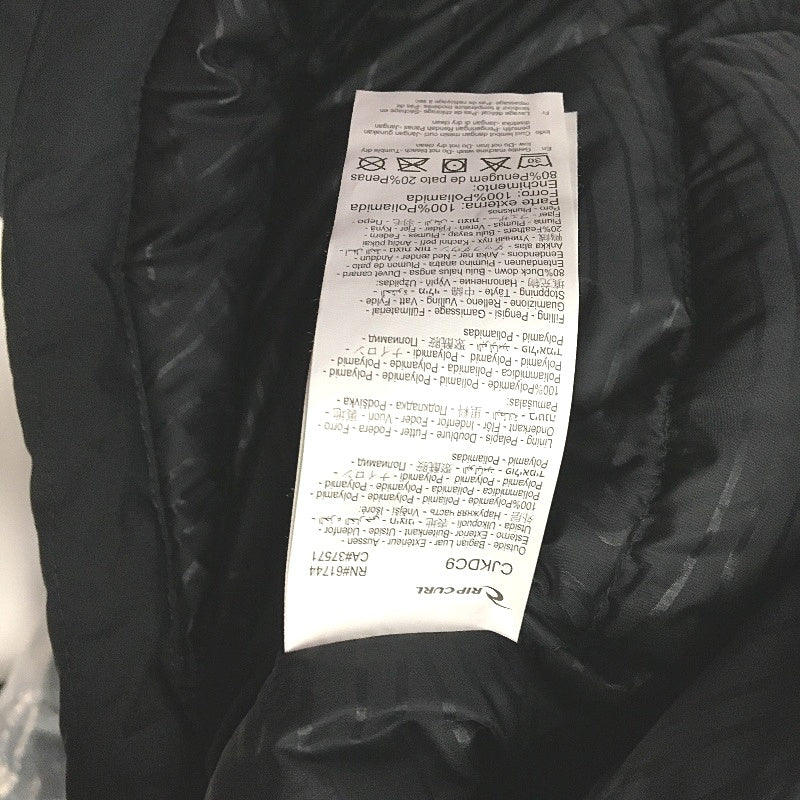 Rip Curl Black Anti Series Elite Hi Loft 600+ Down Hooded Puffer Coat Sz 2XL NEW