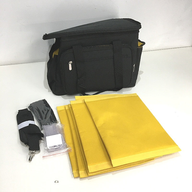 Black Large Electrical Cable File Bag With 6 Dividers, Labels & Cable Ties NEW