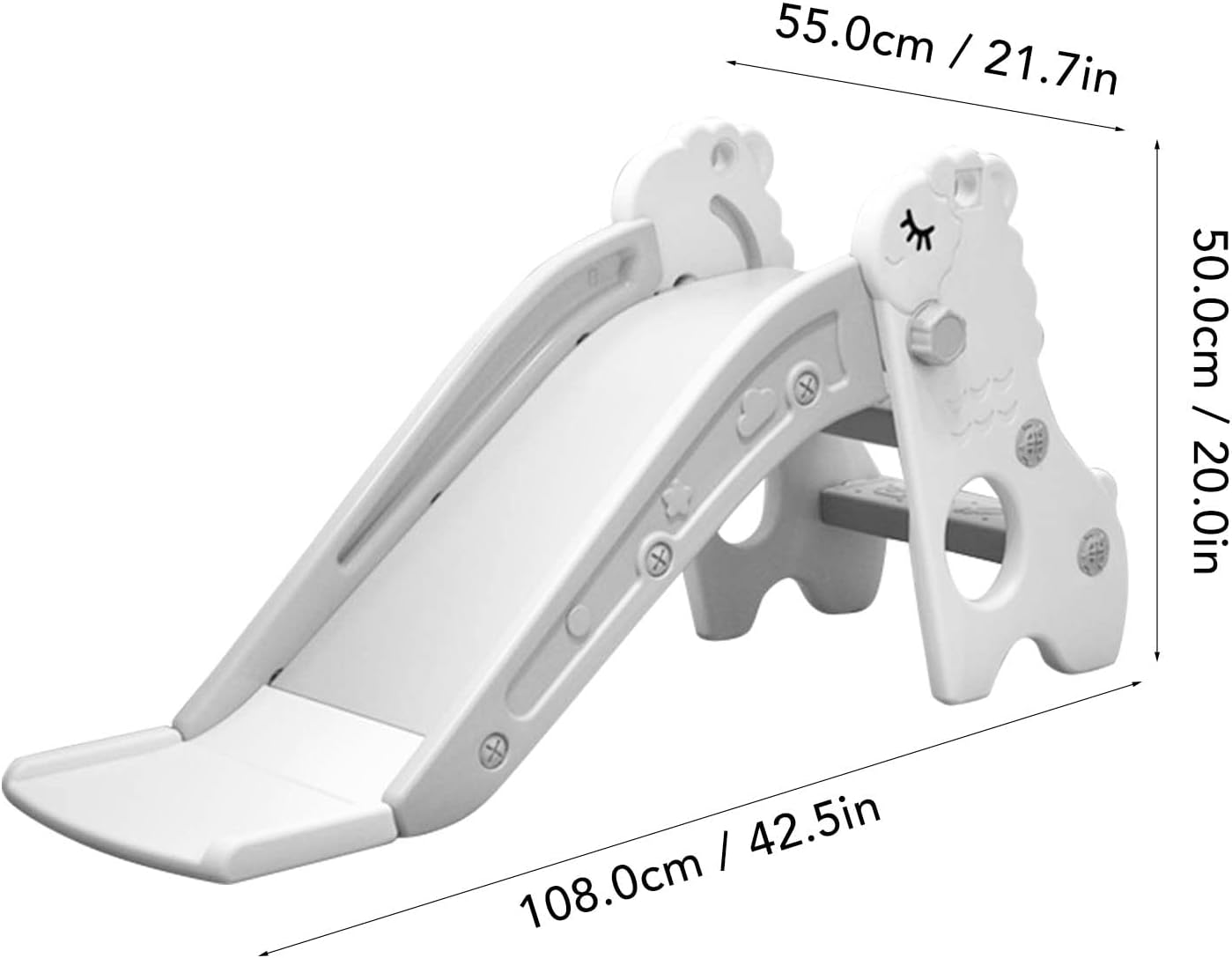 Soobu White & Grey Sheep Themed Foldable Indoor Kids Climber Play Slide NEW