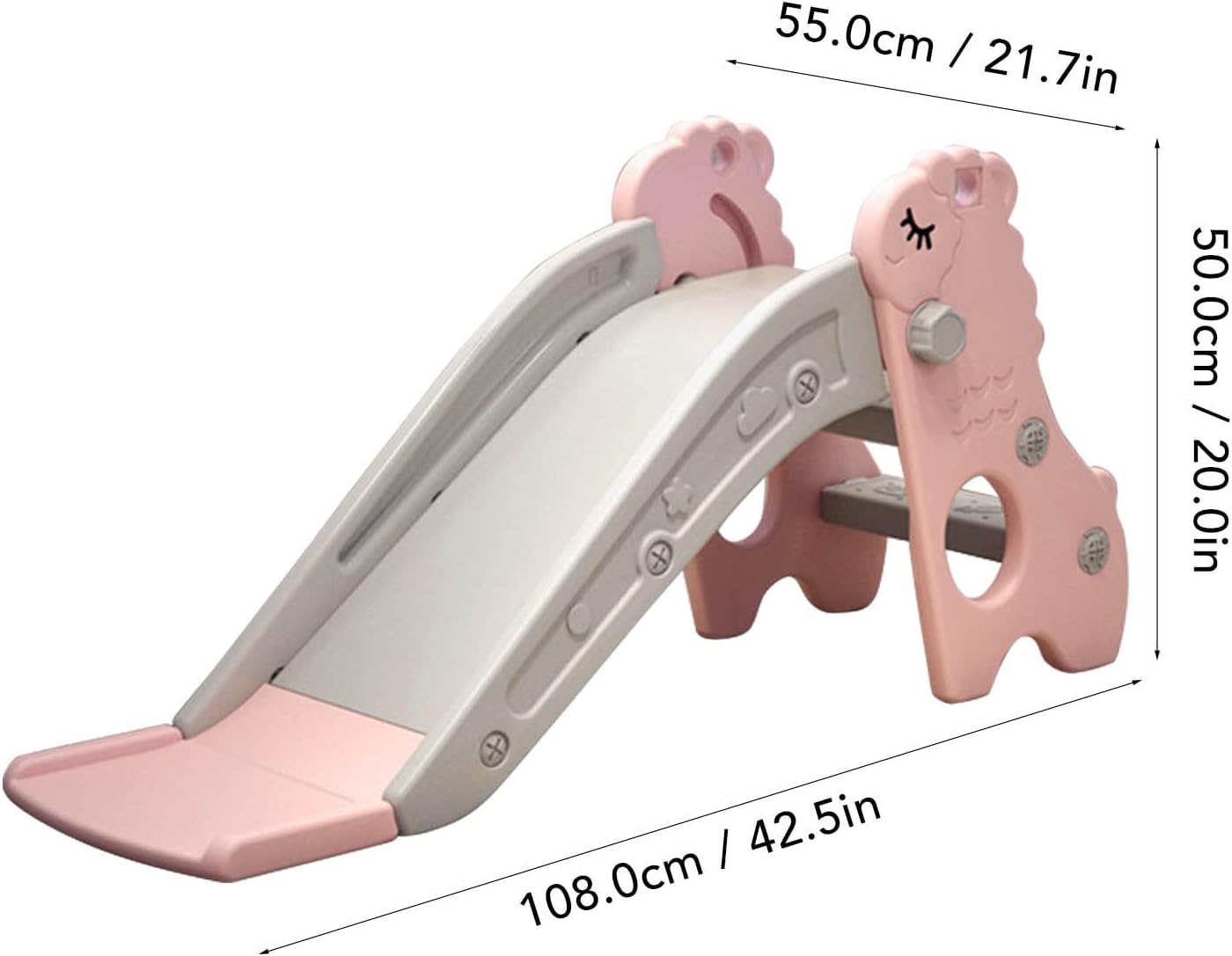 Soobu Pink & Grey Sheep Themed Foldable Indoor Kids Climber Play Slide NEW