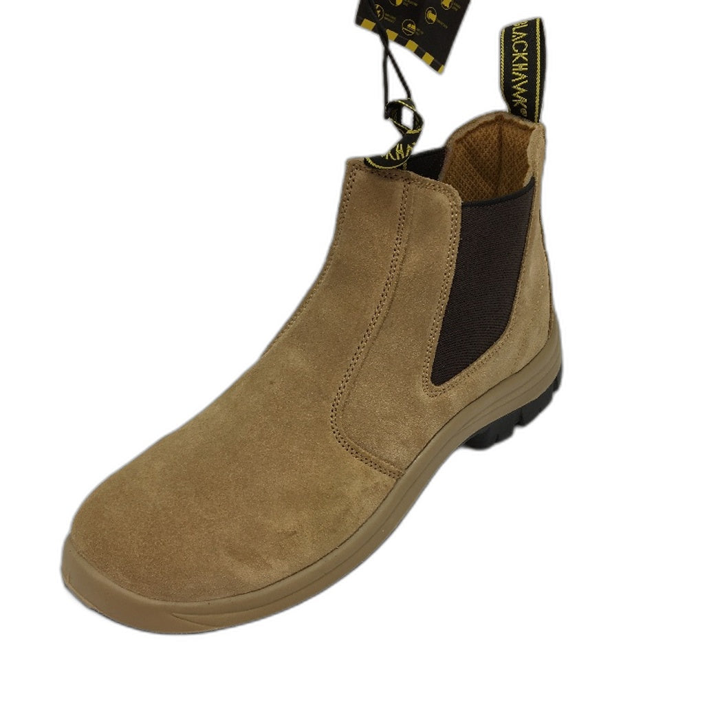 Blackhawk Pull Up Steel Toe Cap Safety Boots Suede Wheat Mens Size 11 NEW