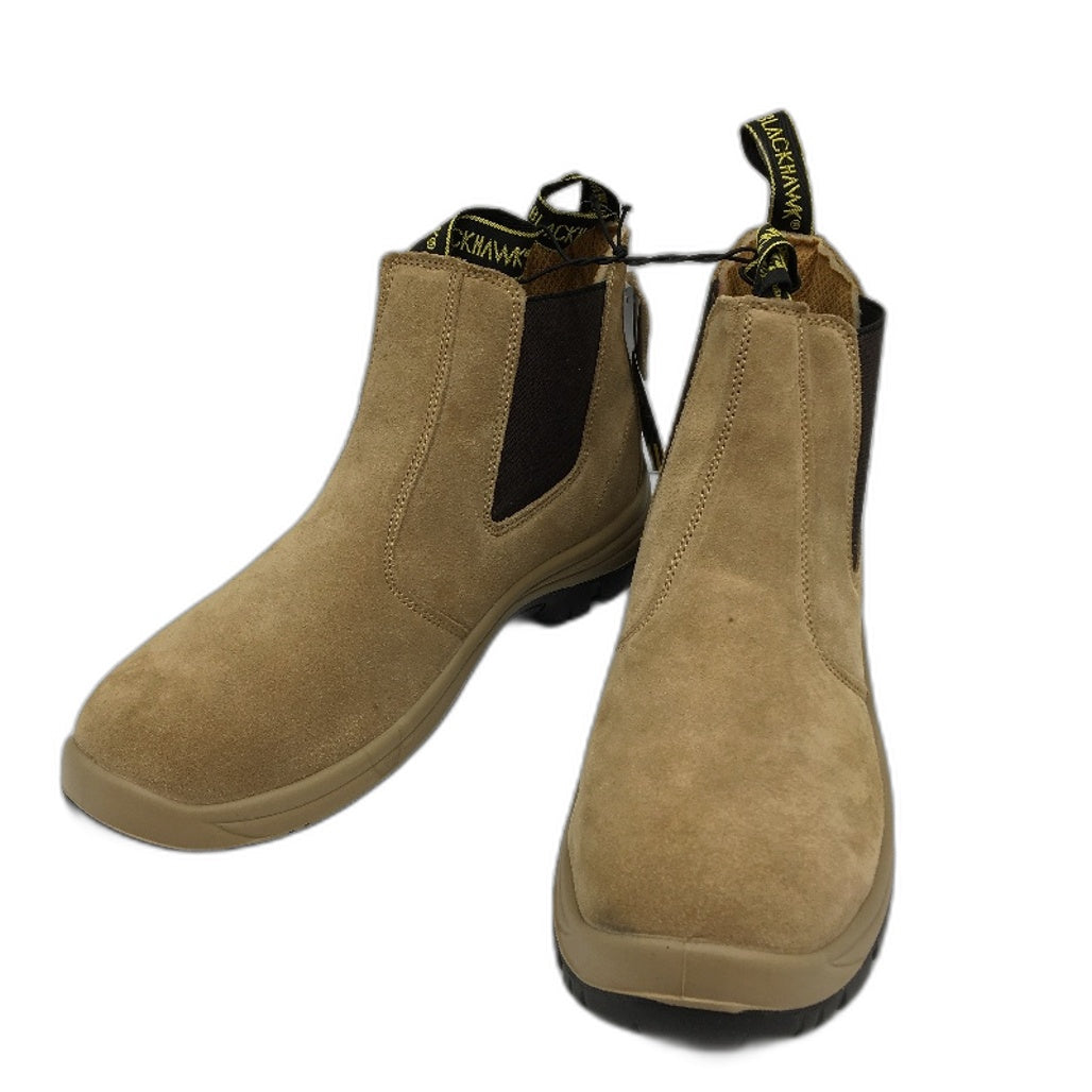 Blackhawk Pull Up Steel Toe Cap Safety Boots Suede Wheat Mens Size 11 NEW