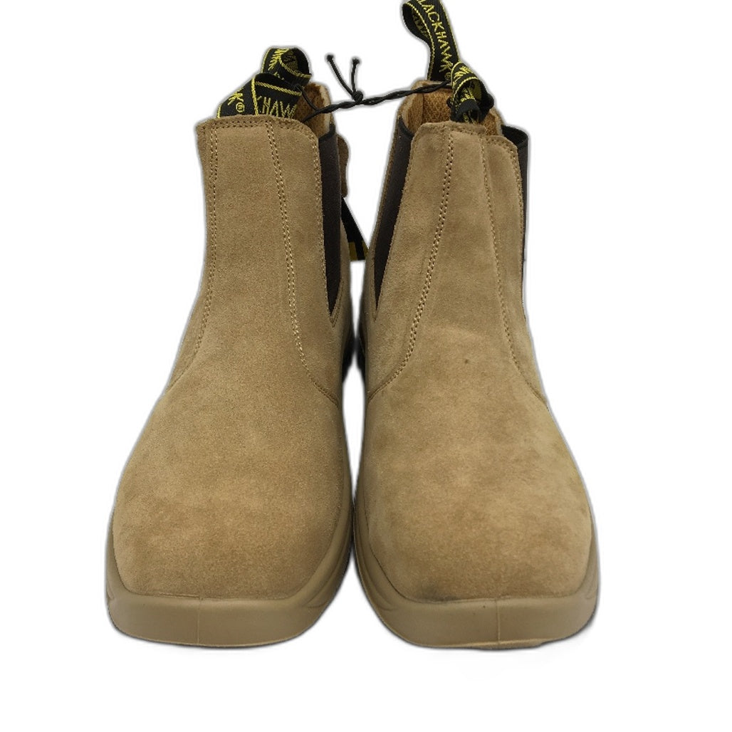 Blackhawk Pull Up Steel Toe Cap Safety Boots Suede Wheat Mens Size 11 NEW