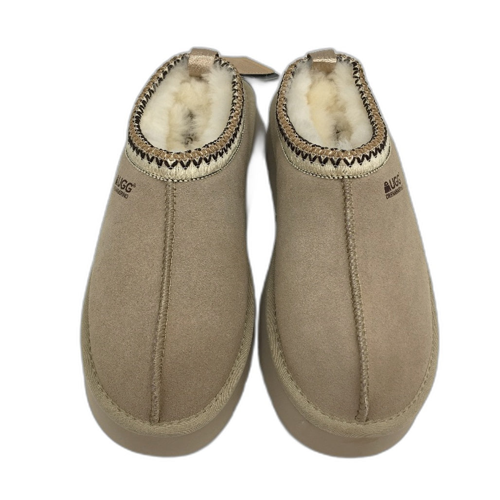 UGG Dream Merino Sheepskin Sand Thick Sole Slippers Ladies Size 10 EUR 41 NEW