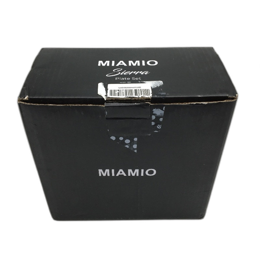 MIAMIO Set Of 4 Plates Beige Matte Stoneware Dishwasher & Microwave Safe 21CM