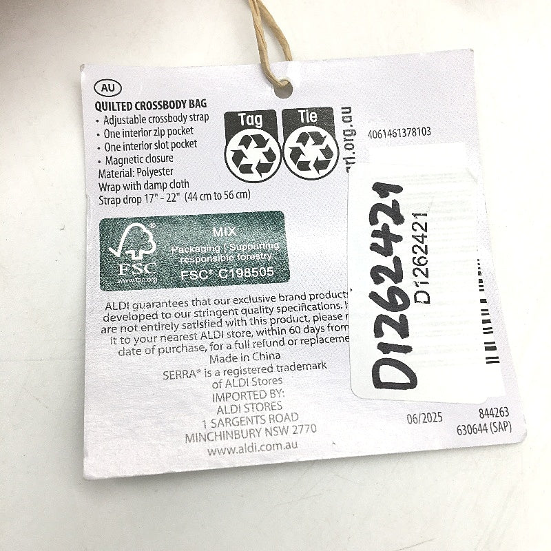 Serra Pink Quilted Crossbody Bag With Adjustable Straps Magnetic Closure New