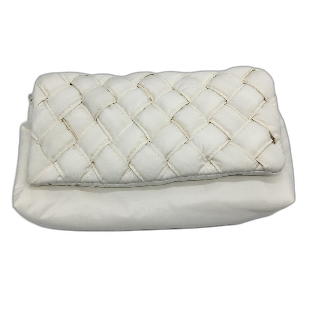 Serra White Quilted Crossbody Bag With Adjustable Straps Magnetic Closure New