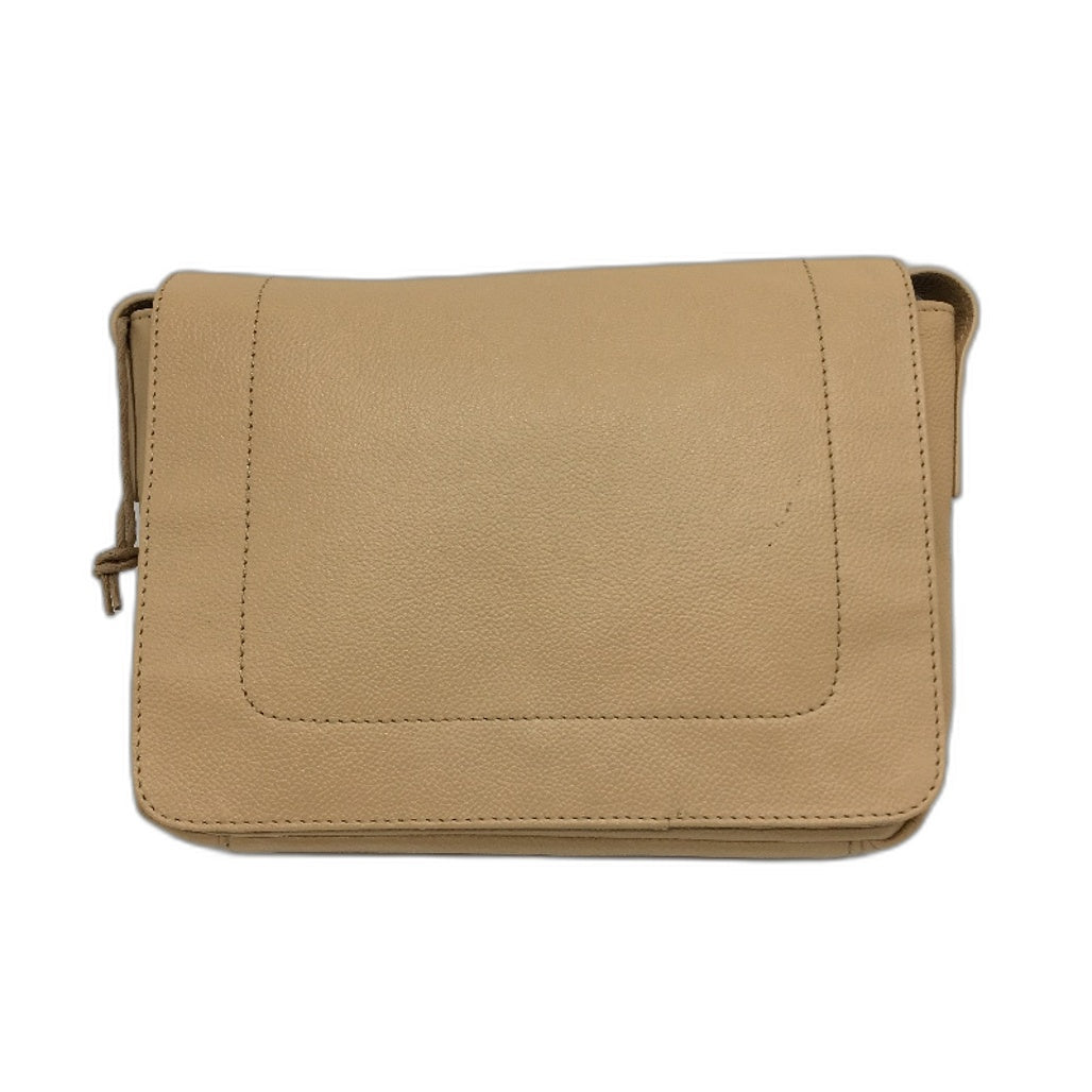 Serra Leather Minimalist Style Crossbody Bag With Adjustable Strap Tan Brown NEW