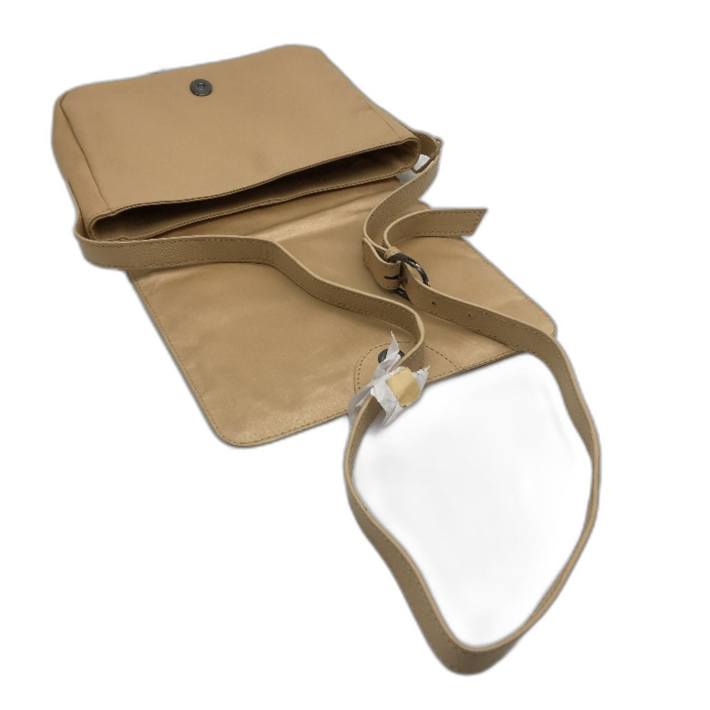 Serra Leather Minimalist Style Crossbody Bag With Adjustable Strap Tan Brown NEW