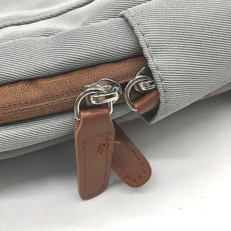 Carry On Grey & Brown Laptop Backpack Travel Bag With USB Port Light Weight NEW