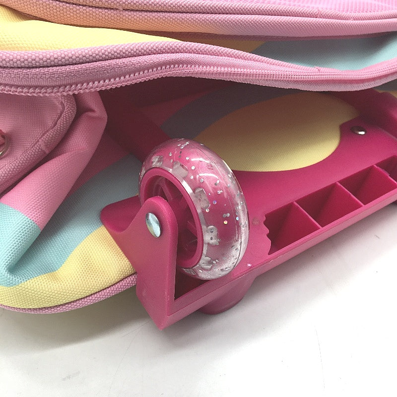 Vaschy Kids Travel Luggage Foldable Suitcase With Wheels 18 Inch Pink Unicorn