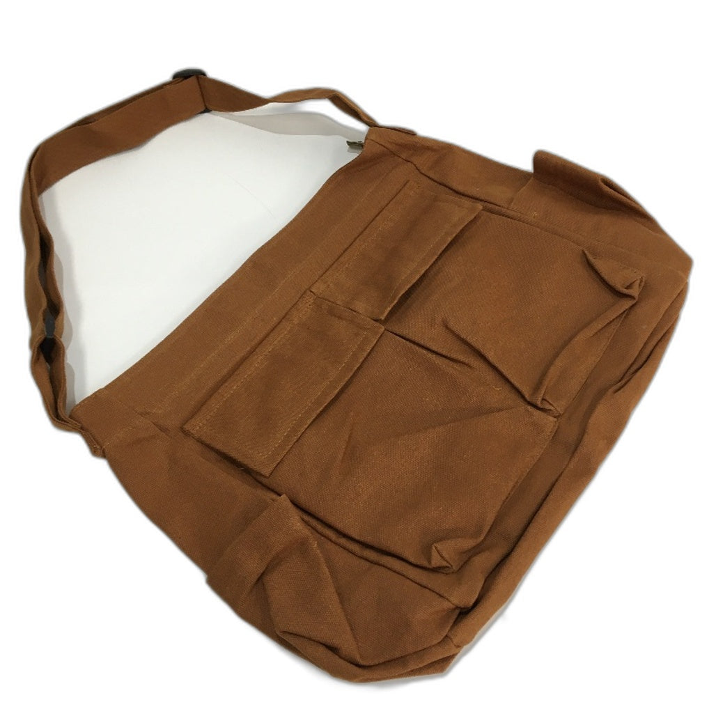 Canvas Messenger Bag Crossbody Hobo Casual Bag With Multiple Pockets Brown NEW